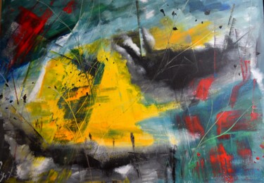 Malerei mit dem Titel "Yellow - the color…" von Maka Kvartskhava (Stillwhite), Original-Kunstwerk, Öl