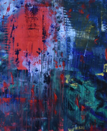 Malerei mit dem Titel "Into red" von Maka Kvartskhava (Stillwhite), Original-Kunstwerk, Öl