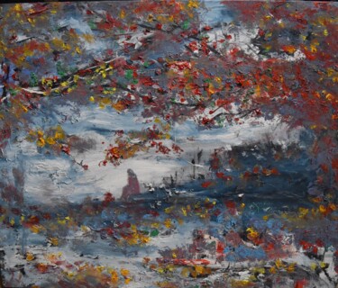 Ζωγραφική με τίτλο "Late Autumn in and…" από Maka Kvartskhava (Stillwhite), Αυθεντικά έργα τέχνης, Λάδι
