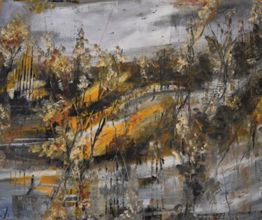 Peinture intitulée "Late late fall 01" par Maka Kvartskhava (Stillwhite), Œuvre d'art originale, Huile