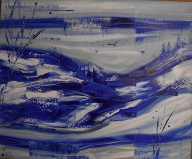 Peinture intitulée "Blues of WInter" par Maka Kvartskhava (Stillwhite), Œuvre d'art originale, Huile
