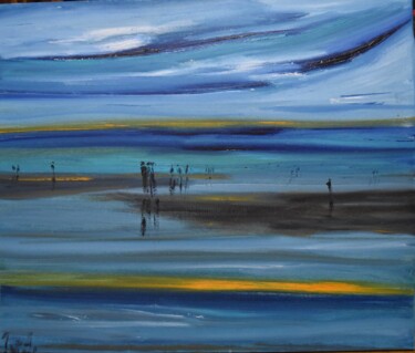 Peinture intitulée "At the Horizon" par Maka Kvartskhava (Stillwhite), Œuvre d'art originale, Huile