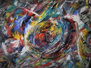 Peinture intitulée "Beyond Time & Space" par Maka Kvartskhava (Stillwhite), Œuvre d'art originale, Huile
