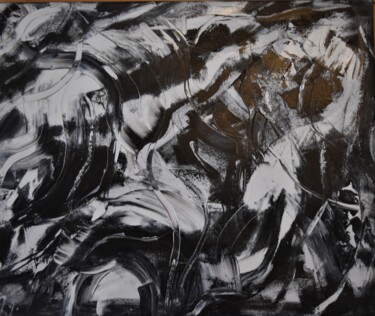 Malarstwo zatytułowany „Vibration of Black…” autorstwa Maka Kvartskhava (Stillwhite), Oryginalna praca, Olej