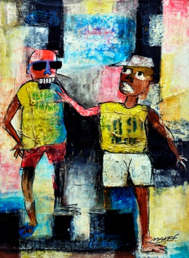 Painting titled "LES ZEMARDS" by Makef, Original Artwork, Acrylic