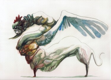 Schilderij getiteld "Himera" door Macke Ionesco, Origineel Kunstwerk, Aquarel