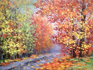 Картина под названием ""Золотая осень" - Елена Махмутова, Подлинное произведение искусства, Масло