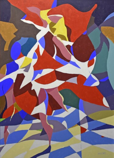 Картина под названием "The Dancer" - Makiwa Mutomba, Подлинное произведение искусства, Акрил Установлен на Деревянная рама д…