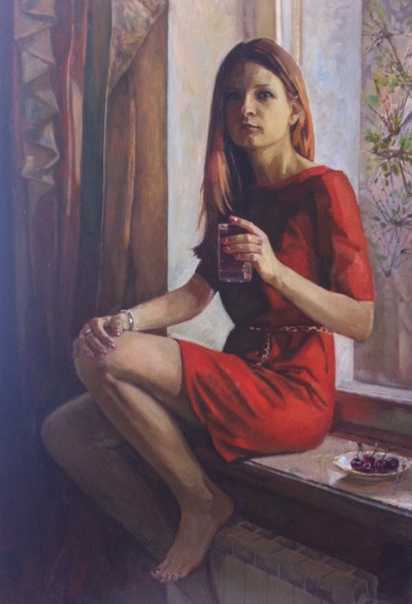 Peinture intitulée "Портрет" par Ekaterina Maklashina, Œuvre d'art originale, Huile