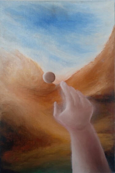 Картина под названием "Mountain canyon." - Максим Аббакумовский, Подлинное произведение искусства, Масло