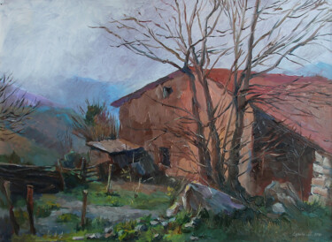 Malerei mit dem Titel ""The house next to…" von Maksim Echein, Original-Kunstwerk, Öl