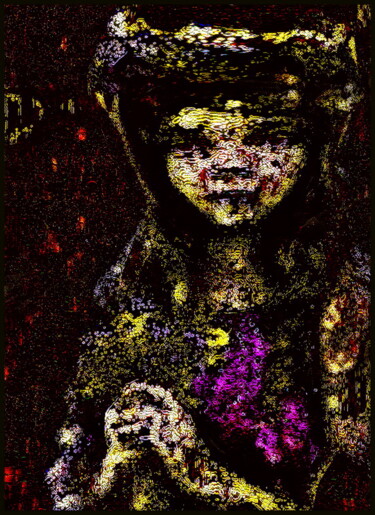 Цифровое искусство под названием "girl with flowers" - Максим Ерёмин, Подлинное произведение искусства, Цифровая живопись