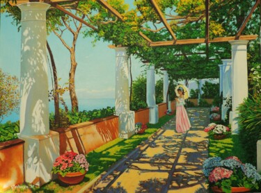 Peinture intitulée "Утро терраса" par Maksim Fedkin, Œuvre d'art originale, Huile