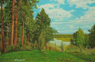 Картина под названием "Весенний лес" - Максим Федькин, Подлинное произведение искусства, Масло