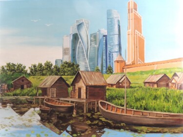 Peinture intitulée "Москва былинная и с…" par Maksim Fedkin, Œuvre d'art originale, Huile
