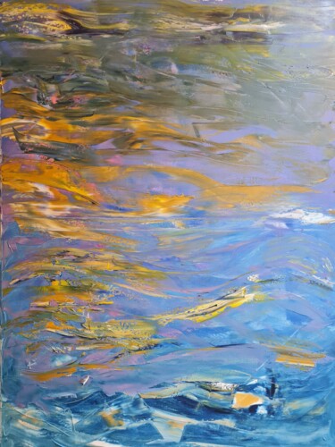 Pittura intitolato "Evening sky, Mounta…" da Maksim Gorshkov, Opera d'arte originale, Olio