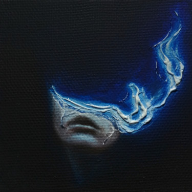 Картина под названием "Ultramarine neon" - Maksim Krapht, Подлинное произведение искусства, Масло