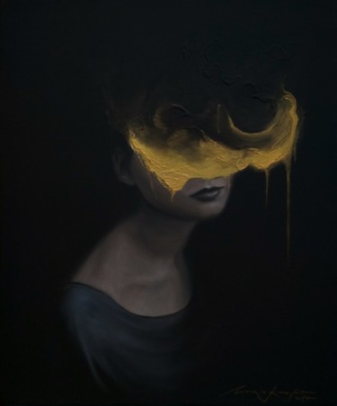 Painting titled "Golden tears" by Maksim Krapht, Original Artwork, Oil
