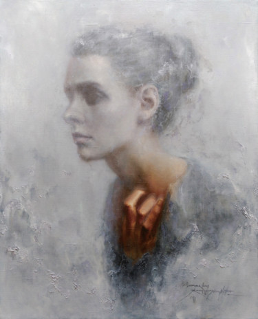 Painting titled "Warmth." by Maksim Krapht, Original Artwork, Oil Mounted on Wood Stretcher frame