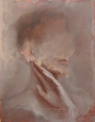 Ζωγραφική με τίτλο "Disturbing dreams." από Maksim Krapht, Αυθεντικά έργα τέχνης, Λάδι Τοποθετήθηκε στο Ξύλινο φορείο σκελετό