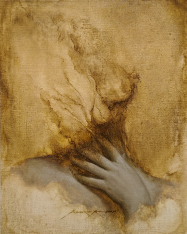 Pittura intitolato "Collagen." da Maksim Krapht, Opera d'arte originale, Olio Montato su Telaio per barella in legno