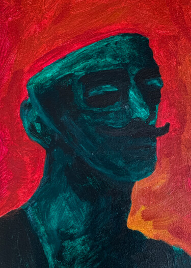Картина под названием "Italian man (cuphea…" - Максим Різняк, Подлинное произведение искусства, Акрил