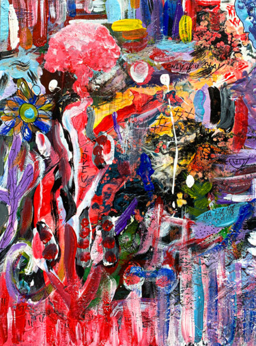 Painting titled "explosion of colors" by Maksim Rizniak, Original Artwork, Acrylic