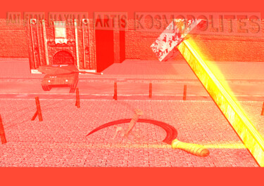 Digitale Kunst getiteld "SquaRed: Hammer Sic…" door Maksima Artis Kosmopolites, Origineel Kunstwerk, 3D-modellering