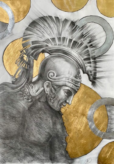 Drawing titled "A Roman warrior" by Maksym Kulikov, Original Artwork, Pencil