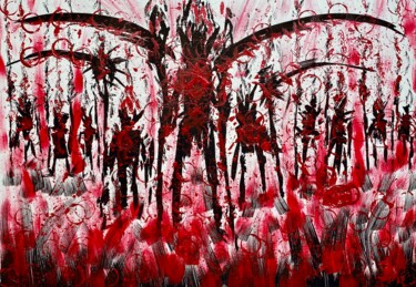 Painting titled "Bloody reap" by Maksym Kulikov, Original Artwork, Acrylic