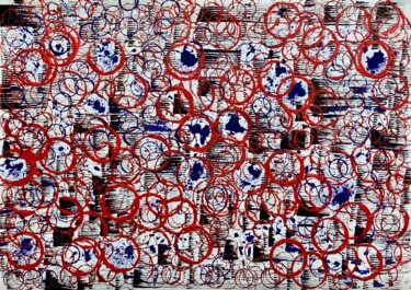 Malerei mit dem Titel "Imprints of war: sh…" von Maksym Kulikov, Original-Kunstwerk, Acryl