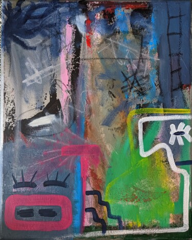 Картина под названием "New York backyard p…" - Maksym Rublov, Подлинное произведение искусства, Акрил