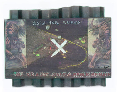 绘画 标题为“One X'd a Day - Onl…” 由Mal, 原创艺术品, 拼贴 安装在木板上