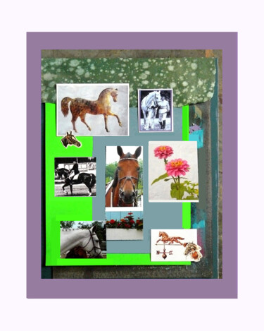 Collages titled "Horse + Rider Colla…" by Mal, Original Artwork, Digital Print