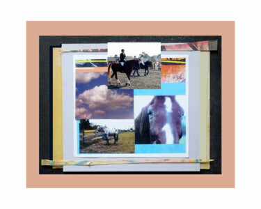 Collages intitolato "Horse + Rider #6" da Mal, Opera d'arte originale, Stampa digitale