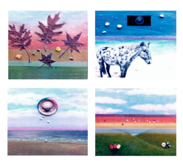 Картина под названием "Seasons 4" - Mal, Подлинное произведение искусства, Акрил Установлен на Деревянная панель