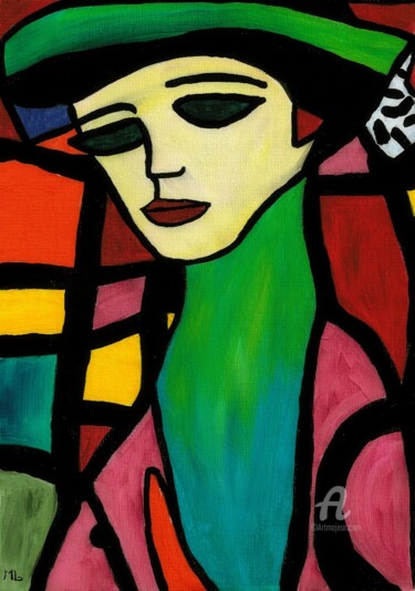 Painting titled "WOMAN abstract n°2" by Mala, Original Artwork, Acrylic