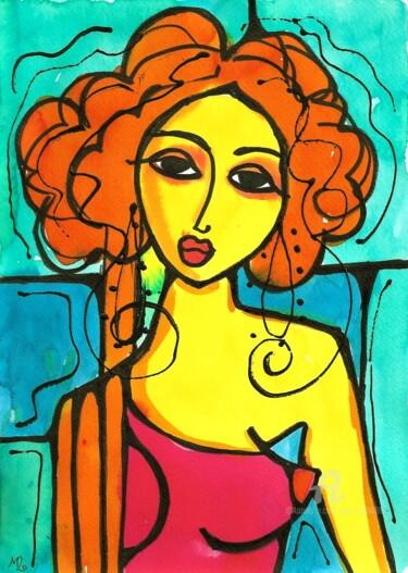 Painting titled "The Ladies" by Mala, Original Artwork, Watercolor