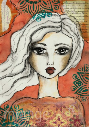 Malerei mit dem Titel "MARIE collage" von Mala, Original-Kunstwerk, Acryl