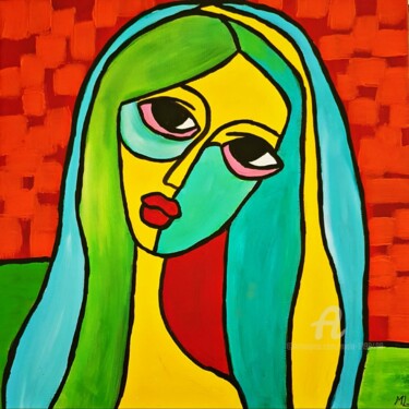 Malerei mit dem Titel "WOMAN abstract" von Mala, Original-Kunstwerk, Acryl