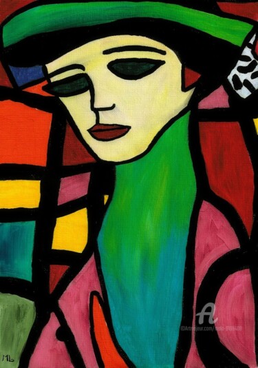Malerei mit dem Titel "WOMAN abstract n°2" von Mala, Original-Kunstwerk, Acryl