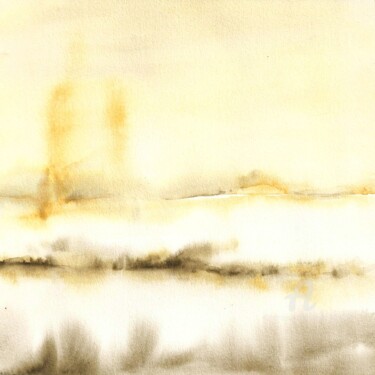 Painting titled "LANDSCAPE ABSTRACT…" by Mala, Original Artwork, Watercolor