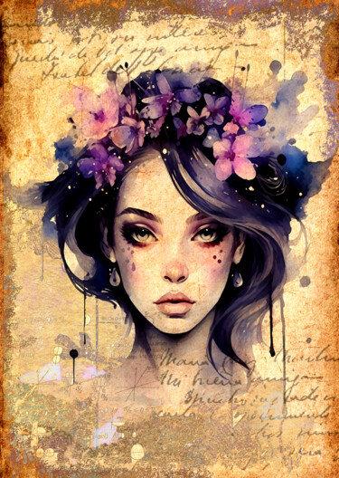 Digitale Kunst getiteld "Gothic Fairy" door Mala, Origineel Kunstwerk, Digitale collage