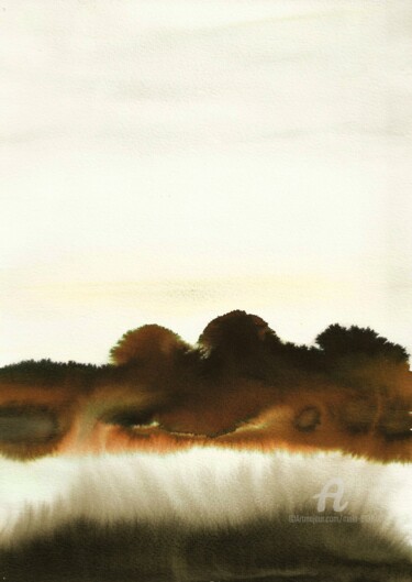 Malerei mit dem Titel "LANDSCAPE ABSTRACT…" von Mala, Original-Kunstwerk, Aquarell