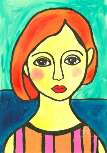 Peinture intitulée "MÄDCHEN GIRL FILLE…" par Mala, Œuvre d'art originale, Acrylique