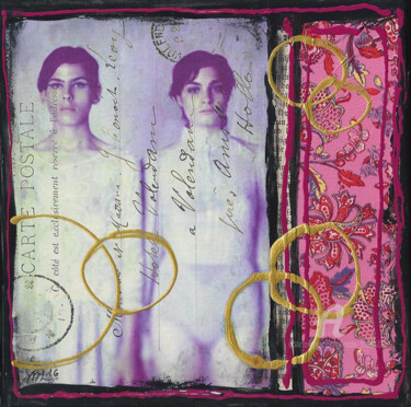 Collages intitulée "Women in purple" par Mala, Œuvre d'art originale