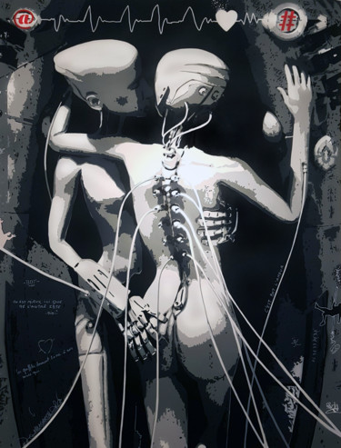 Peinture intitulée "C'est bot l'amour" par Malagarty, Œuvre d'art originale, Acrylique