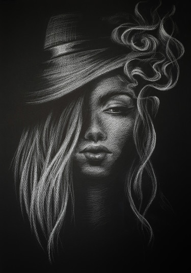 Рисунок под названием "Smoke" - Malanij, Подлинное произведение искусства, Пастель