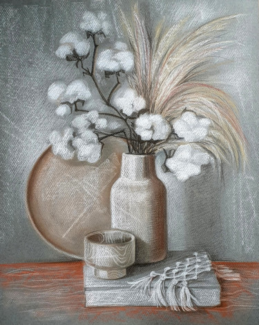 Drawing titled "Still life" by Malanij, Original Artwork, Pastel