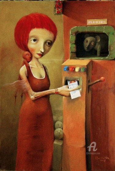 Peinture intitulée "Adopcja" par Krzysztof Iwin, Œuvre d'art originale, Huile